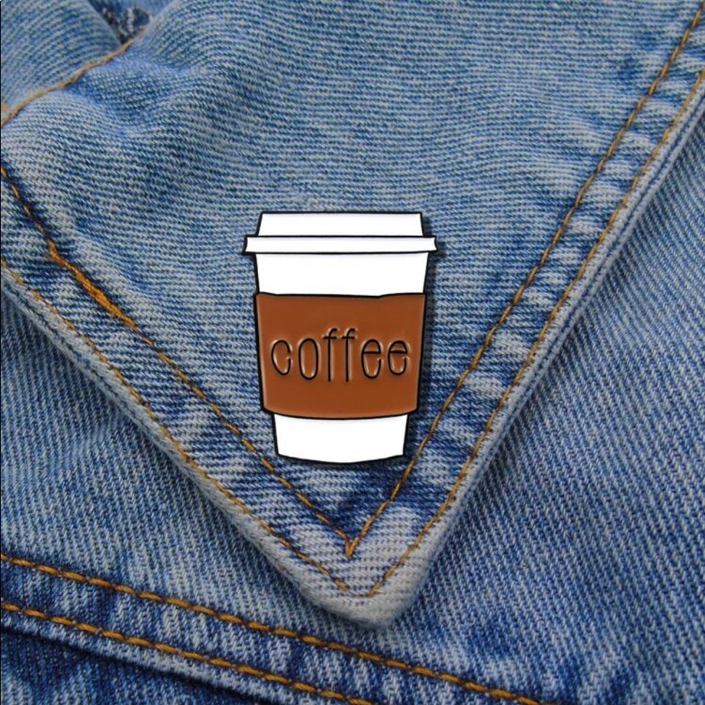 Coffee cup brooch